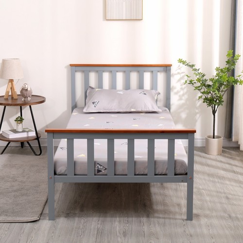 Single bed pine frame - frame, grey