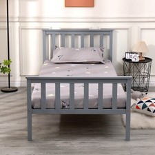 SINGLE BED PINE FRAME 3FT GREY