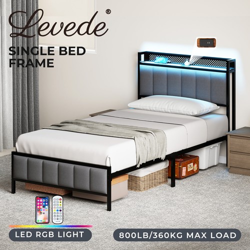 Levede single bed frame led - bed,