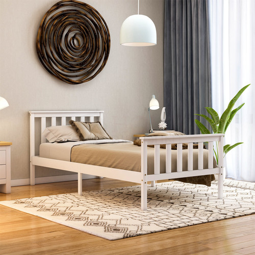 Sale single wood bed - bed, solid