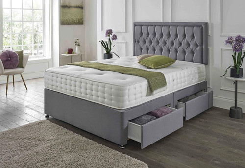Plush divan bed - set, with