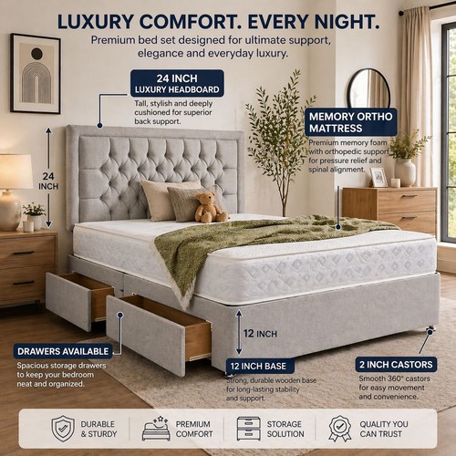 Plush divan bed - plush, set