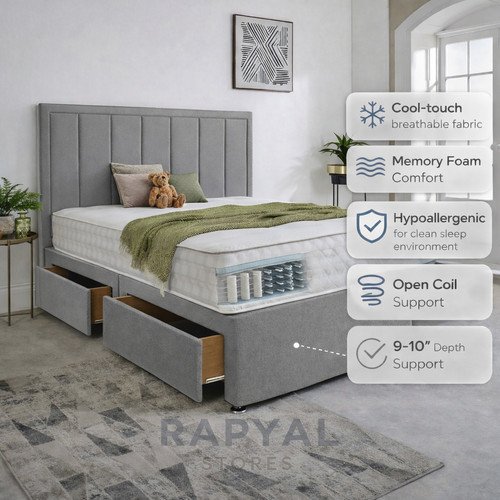 Luxury divan bed set - bed, with