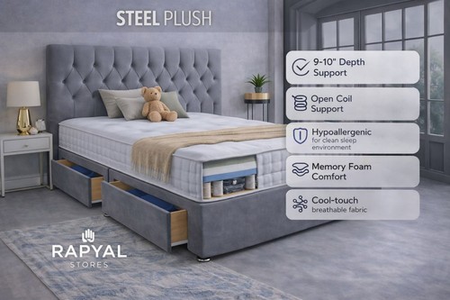 Chesterfield plush divan - divan, bed